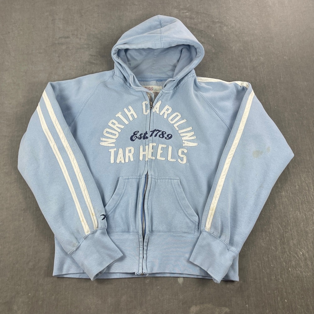 North Carolina Tar Heels‎ Press Box Women Large Blue Full Zip Hoodie Striped